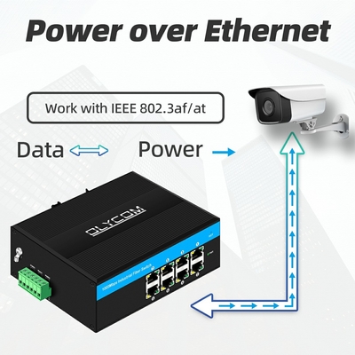 8 θύλακες POE gigabit διακόπτης E-Mark 8*RJ45 βιομηχανικό διακόπτη Ethernet