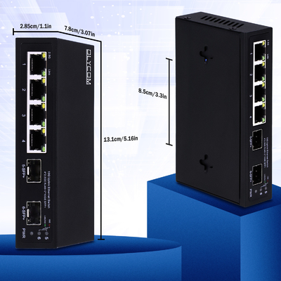 6 θύρες 10g διακόπτης Ethernet ινών 4* 2.5G RJ45 + 2* 10G SFP+ υποστήριξη OEM/ODM