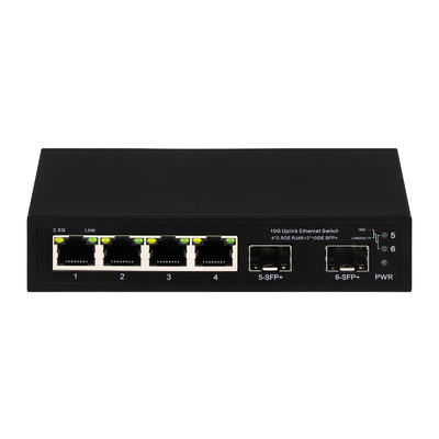 6 θύρες 10g διακόπτης Ethernet ινών 4* 2.5G RJ45 + 2* 10G SFP+ υποστήριξη OEM/ODM