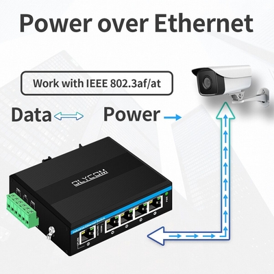 5 θύρες gigabit poe+ διακόπτης E-Mark Ethernet διακόπτης DC48V διπλή είσοδος ισχύος