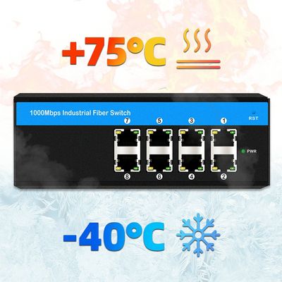 E-Mark 8 Θύρα Gigabit Βιομηχανικός Διακόπτης Ethernet για Δίκτυο Οχημάτων και Βιομηχανικό Αυτοματισμό