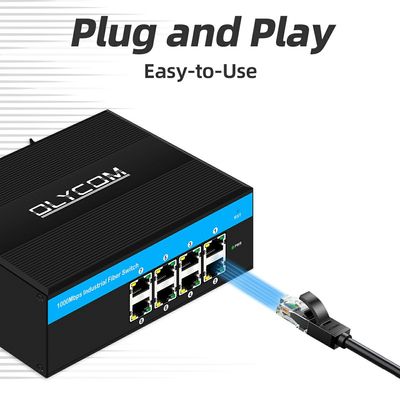 E-Mark 8 Θύρα Gigabit Βιομηχανικός Διακόπτης Ethernet για Δίκτυο Οχημάτων και Βιομηχανικό Αυτοματισμό