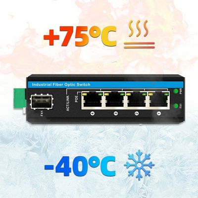 5 θύρες Gigabit Outdoor Poe Switch Μίνι Industrial Fiber Switch IP40 Din Rail Switch