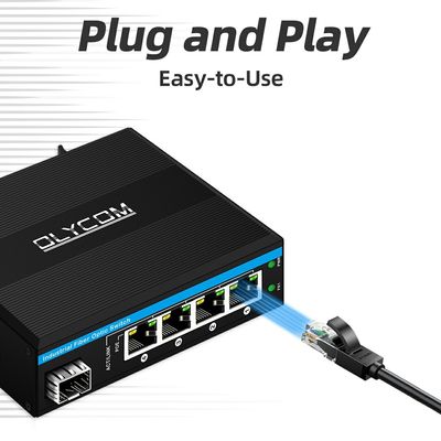 5 θύρες Gigabit Outdoor Poe Switch Μίνι Industrial Fiber Switch IP40 Din Rail Switch