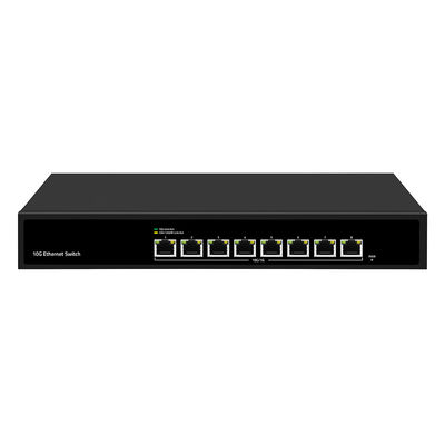 8 θύρες 10G Ethernet Switch μη διαχειριζόμενη ταχύτητα αυτοαπογνώρισης Single AC Input Fanless CE