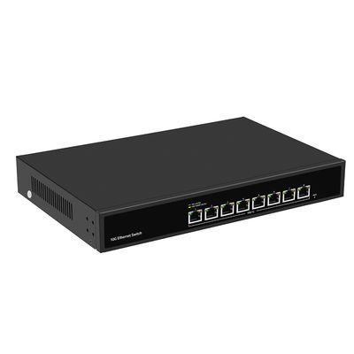 8 θύρες 10G Ethernet Switch μη διαχειριζόμενη ταχύτητα αυτοαπογνώρισης Single AC Input Fanless CE
