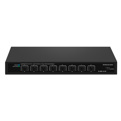 8 θύρες 10G Fiber Switch 1G 2.5G Συμμορφούμενη μη διαχειριζόμενη DC12V εισροή Βασισμένη στην Realtek