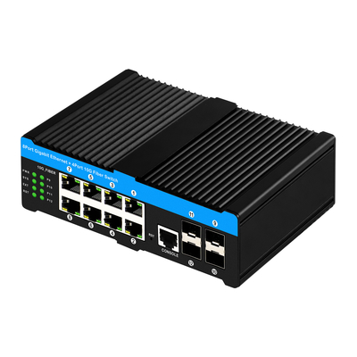 12 θύρες 10G L2/L3 Διαχειριζόμενος Poe+ Switch 4*10G Sfp θύρες DC48V Διπλή είσοδος ισχύος 10g Poe Switch