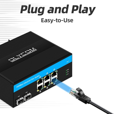 8 θύρες gigabit μη διαχειριζόμενος διακόπτης Ethernet POE διακόπτης DC48V διακόπτης δικτύου σιδηροδρομικών γραμμών