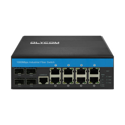Διαχειριζόμενος διακόπτης Gigabit 12 θύρα διακόπτης Ethernet 4SFP+8RJ45 DIN-Rail διπλή είσοδος ισχύος