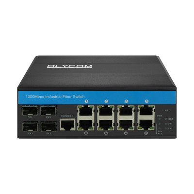 Διαχειριζόμενος διακόπτης Gigabit 12 θύρα διακόπτης Ethernet 4SFP+8RJ45 DIN-Rail διπλή είσοδος ισχύος