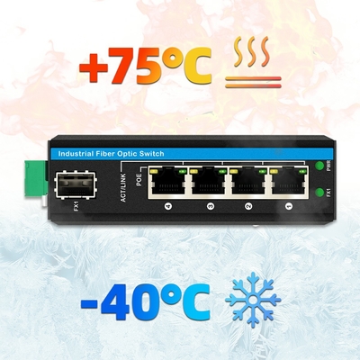 5 θύρες 10/100/1000mbps Ethernet Switch 4RJ45+1SFP Εξωτερικός Poe Switch κατασκευαστής