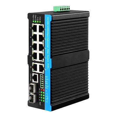 8-Port PoE Gigabit Ethernet Switch L2 Διαχειρίζεται με DC48V εισροή και βαθμό προστασίας IP40