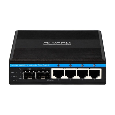 Διαχειριζόμενος διακόπτης Ethernet Gigabit ERPS 2SFP+4RJ45 Διακόπτης δικτύου Din-rail με έξοδο PoE