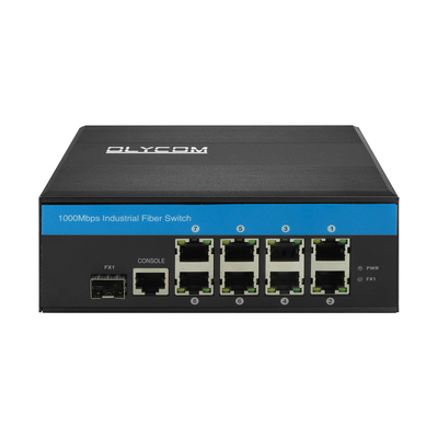 8 θύρες RJ45+1*SFP L2 Διαχειριζόμενος διακόπτης Gigabit Ethernet IP40 Διπλή είσοδος ισχύος Διακόπτης Poe