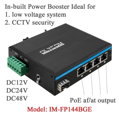5 θύρες Industrial Poe Network Switch DC12/24/48V Εισαγωγή 1SFP+4RJ45 Gigabit Ethernet Switch