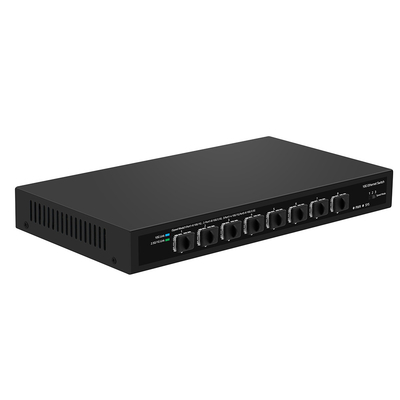 8 θύρες 10G SFP+ Fiber Switch μη διαχειριζόμενη 1G/2.5G Αυτοπροσαρμοσμένη DC12V Υποστήριξη OEM
