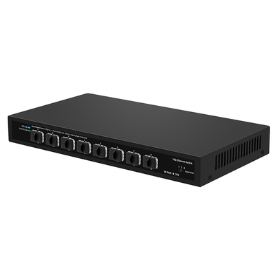 8 θύρες 10G SFP+ Fiber Switch μη διαχειριζόμενη 1G/2.5G Αυτοπροσαρμοσμένη DC12V Υποστήριξη OEM