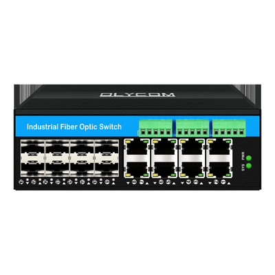 Διαχειριζόμενος 16 θύρα Gigabit Poe Switch Din-rail Network Switch 8RJ45+8SFP με 4*RS485+2*CAN BUS