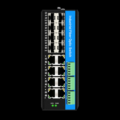 Διαχειριζόμενος 16 θύρα Gigabit Poe Switch Din-rail Network Switch 8RJ45+8SFP με 4*RS485+2*CAN BUS