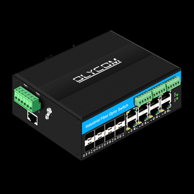 Διαχειριζόμενος 16 θύρα Gigabit Poe Switch Din-rail Network Switch 8RJ45+8SFP με 4*RS485+2*CAN BUS