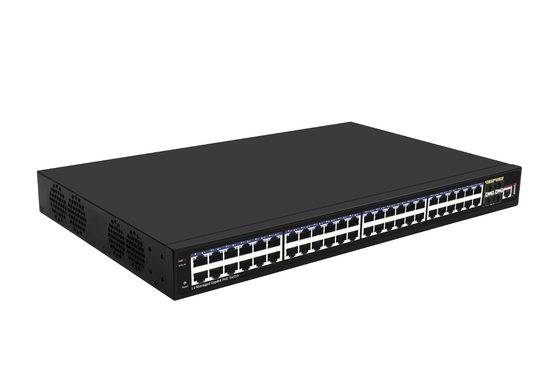 48 θύρες 10G Poe Switch L3 Διαχειριζόμενος διακόπτης Ethernet με θύρες Poe 48*gigabit+4*10G Sfp+