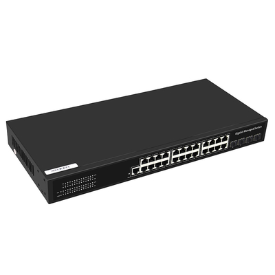 24 θύρες Gigabit Managed Switch με 1G Fiber Uplink Layer 2 Διαχειριζόμενος εμπορικός βαθμός