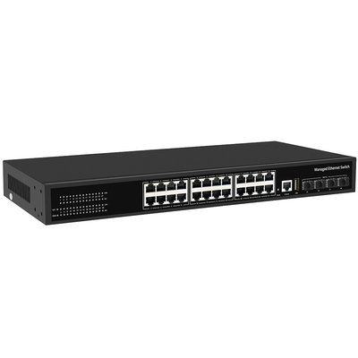 Διαχειρίσιμος διακόπτης 10G 24 θύρες Gigabit Copper Ring ERPS Διαχειριζόμενο 1G/2.5G Fiber