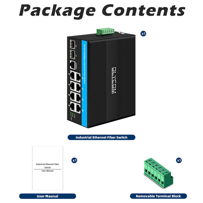 8 θύρες Gigabit Managed Poe Switch Βιομηχανικός διακόπτης Ethernet με 2SFP+8 RJ45