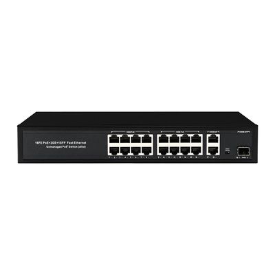 16 θύρες Gigabit Poe Switch Fiber Network Switch Επέκταση 250m 300W