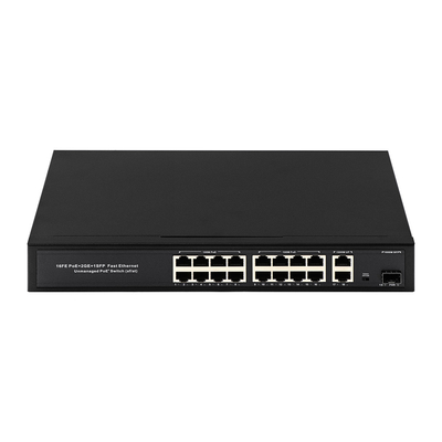 16 θύρες Gigabit Poe Switch Fiber Network Switch Επέκταση 250m 300W