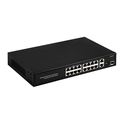 16 θύρες Gigabit Poe Switch Fiber Network Switch Επέκταση 250m 300W