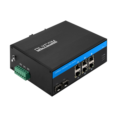 8 θύρες Fast Ethernet Industrial Network Switch μη διαχειριζόμενο SFP Fiber Din Rail Mounted CE