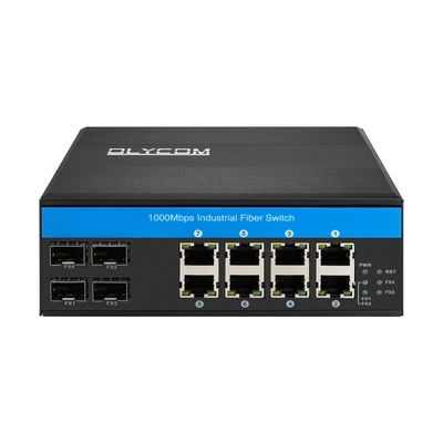 12 θύρες Industrial Ethernet Switch Din Network Switch 4SFP+8RJ45 DC12-52V Διπλή τροφοδοσία
