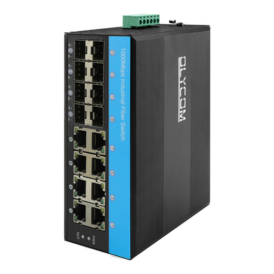 16 θύρες Poe Switch Gigabit Vitesse Διαχειριζόμενος βιομηχανικός διακόπτης Ethernet DC48V Διπλή τροφοδοσία