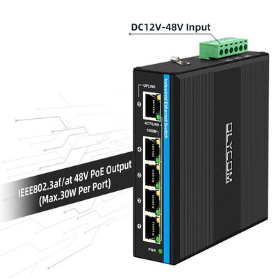Ηλιακή ή μπαταρία Powered PoE Switch 4 Port Gigabit Network Dual 12V/24V/48VDC Εισόδου CE