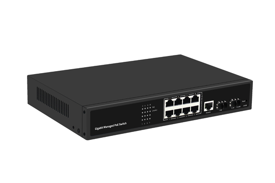 Διαχειριζόμενος διακόπτης Gigabit 8 θυρών poe ethernet fiber switch 120W Είσοδος AC100-240V