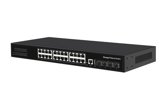 Φαρμακευτική τιμή 10G διακόπτης 24 θύρας Ethernet Fiber Switch Desktop L3 Διαχειριζόμενος διακόπτης δικτύου AC100-240V 1U Rack