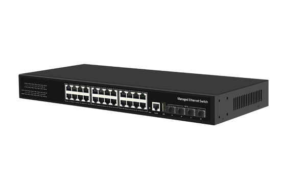 Φαρμακευτική τιμή 10G διακόπτης 24 θύρας Ethernet Fiber Switch Desktop L3 Διαχειριζόμενος διακόπτης δικτύου AC100-240V 1U Rack