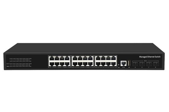Φαρμακευτική τιμή 10G διακόπτης 24 θύρας Ethernet Fiber Switch Desktop L3 Διαχειριζόμενος διακόπτης δικτύου AC100-240V 1U Rack