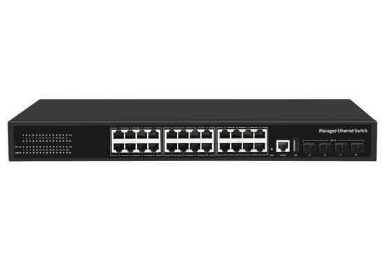 Φαρμακευτική τιμή 10G διακόπτης 24 θύρας Ethernet Fiber Switch Desktop L3 Διαχειριζόμενος διακόπτης δικτύου AC100-240V 1U Rack