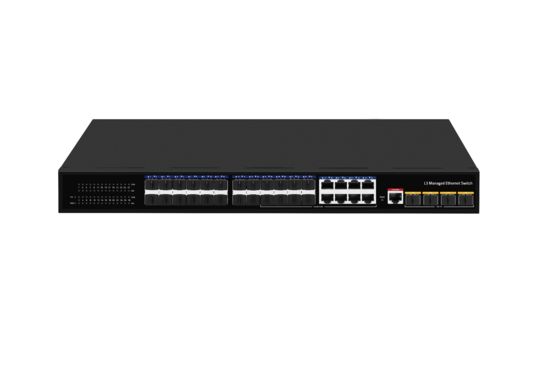 Διακόπτης Ethernet 10G Desktop L3 Managed Optical Fiber Switch 24*1.25G θύρες RJ45 + 4*10G θύρες SFP+ Fiber