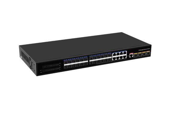 Διακόπτης Ethernet 10G Desktop L3 Managed Optical Fiber Switch 24*1.25G θύρες RJ45 + 4*10G θύρες SFP+ Fiber