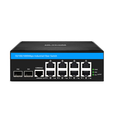 8 Θυρών Διαχειριζόμενος Βιομηχανικός PoE Switch Gigabit SFP Fiber 240W Actice PoE DC48V DIN Rail