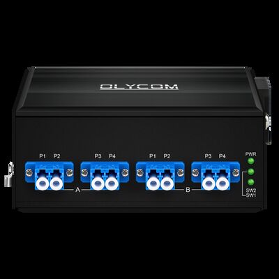 Οπτικός διακόπτης παράκαμψης με ίνες με συνδετήρα LC/SC με διπλή είσοδο ισχύος AC/DC και τύπο ινών SM/MM για υψηλή αξιοπιστία