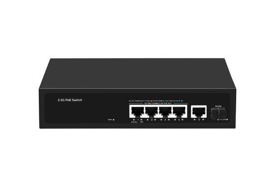 4 θύρες 2.5G PoE Switch με 10G SFP Uplink Multi-Gigabit Ethernet AC Input χωρίς ανεμιστήρα
