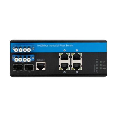 Βιομηχανικός PoE Fiber Bypass Switch 4 Θυρών L2 Διαχειριζόμενος Vitesse Based DIN Ανθεκτική Θήκη