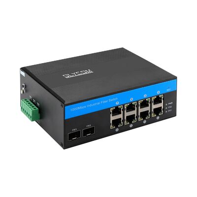 8 Port Rugged Gigabit PoE Switch SFP Fiber Uplink μη διαχειριζόμενο δίκτυο CE χωρίς ανεμιστήρα