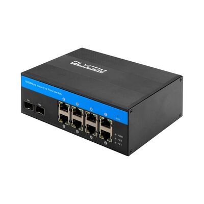 Βιομηχανικός διακόπτης Gigabit Fiber 8 Port SFP Uplinks 1G Network Downlink CE DIN Mounted