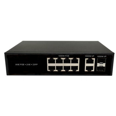 8 θύρες Fiber Optic PoE Switch Gigabit SFP/RJ45 Uplinks AC220V 120W/150W Budget χωρίς ανεμιστήρα